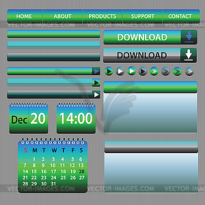 Web Elements Design Blue and Green - vector clip art