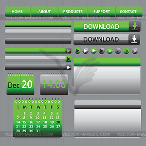 Веб-элементы дизайна Серый Зеленый - векторный клипарт