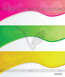 Collection banners modern wave design - vector clipart