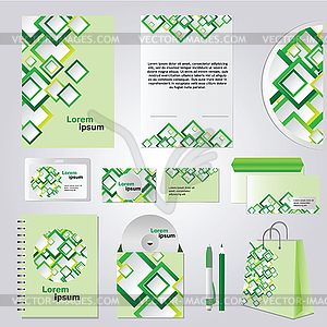 Green corporate style - vector clipart