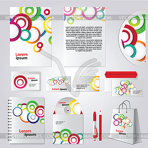 Colorful circle corporate identity template design - vector clipart