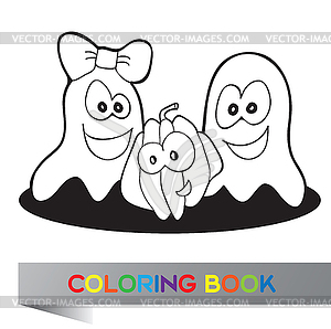 Coloring book Halloween - vector image