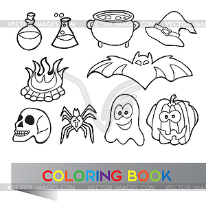 Coloring book Halloween - vector clipart