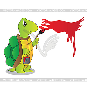 Cartoon Character Funny Turtle - vector clip art