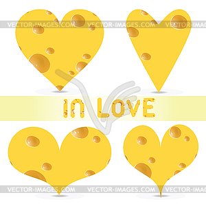 Valentines day - cheese set - vector image