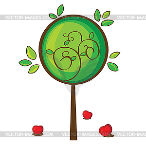 Apple tree - color vector clipart