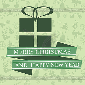 Christmas card with Xmas decorations - vector image