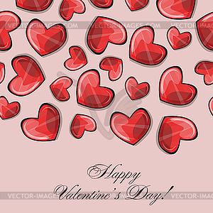 Valentines composition of hearts - vector clipart