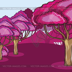 Pink Wood against cloud - vector clip art