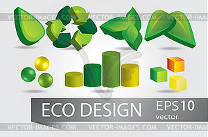 Collection of ecology signs - vector clip art