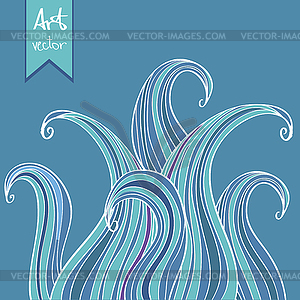 Blue abstract hand-drawn background - vector image