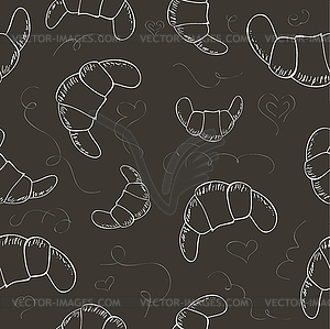 Croissants seamless pattern - vector clipart