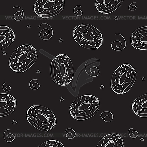 Seamless pattern with donuts - royalty-free vector image