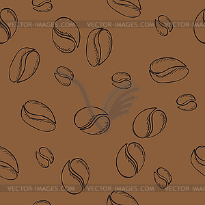 Coffee beans seamless pattern - - royalty-free vector clipart