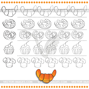 Connect dots number of images - exercise for kids - vector clipart