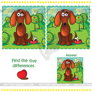 Find differences between two images - vector clipart