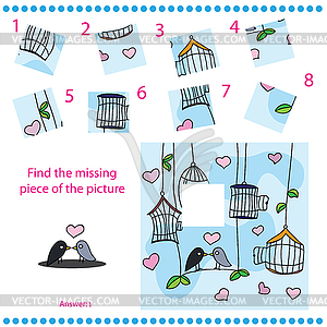 Find missing piece - Puzzle game for Children - royalty-free vector clipart