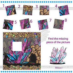 Find missing piece - Puzzle game for Children - vector image
