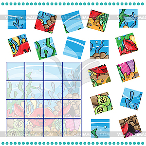 Jigsaw Puzzle game for Children - vector clipart