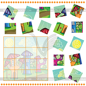 Jigsaw Puzzle game for Children - vector clipart