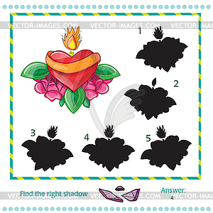 Find shadow of pictures - color vector clipart