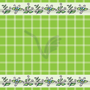 Pattern with grass and flowers - vector clipart