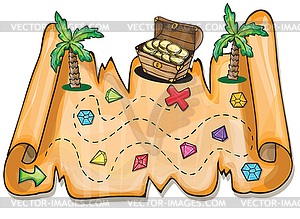 Pirate treasure chest - - vector image