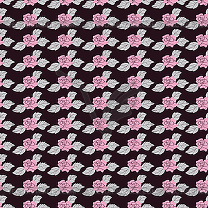 Floral pattern with roses on light background - vector image