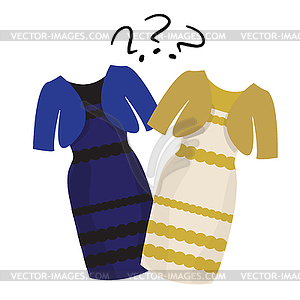 Puzzle what color of dress white and gold or black - vector clip art