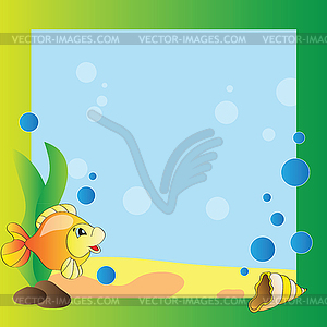 Frame - marine life - vector clip art