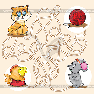 Cartoon Education Maze - vector clipart