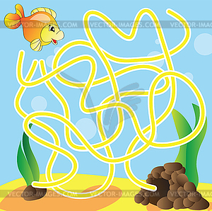 Puzzle for kids - marine life - vector clipart