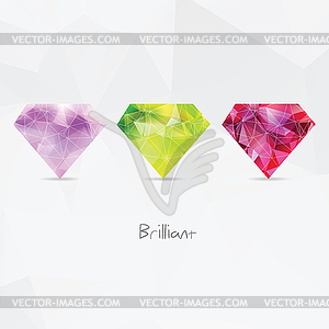 Diamonds. Polygonal geometric symbols - royalty-free vector clipart