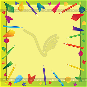 Frame made with color pencils - royalty-free vector image