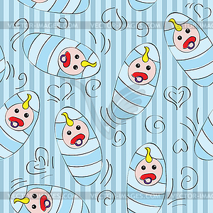 Baby boy seamless pattern - vector image