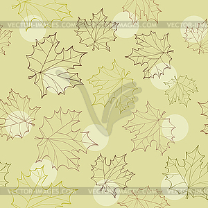 Seamless with autumn leaves - - vector clip art