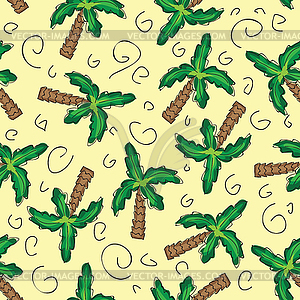 Green palm trees seamless pattern  - vector image