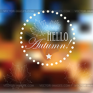 Autumn retro poster with abstract blurred fall - vector image