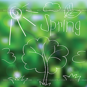 Spring landscape background - vector image