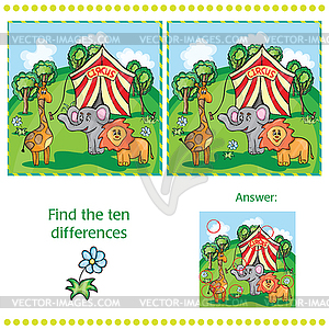 Find differences between two images - vector image