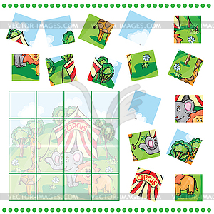 Jigsaw Puzzle game for Children - vector clipart