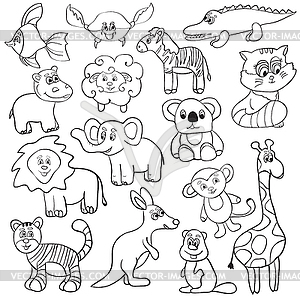 Cute animal set - vector image