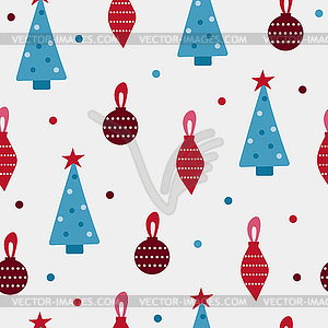 Seamless pattern - Christmas tree and Christmas - vector clipart