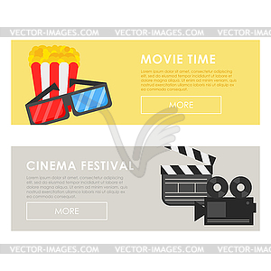 Cinema concept and festival poster template with - vector clipart