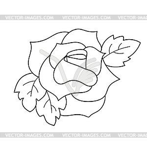 Simple coloring page. Black and white roses - vector image