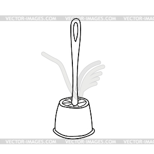 Simple cartoon image. Toilet brush set - vector image