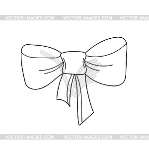 Simple coloring page. doodle bow - vector image