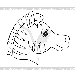 Simple coloring page. Coloring book for kids - zebr - vector clipart