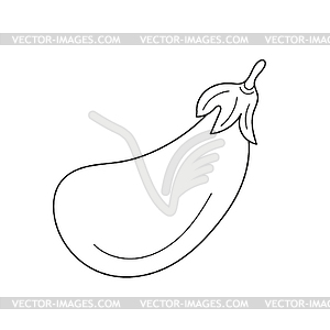 Simple coloring page. Eggplant, coloring book for - vector clipart