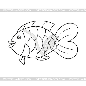 Simple coloring page. Drawing worksheet for - vector image